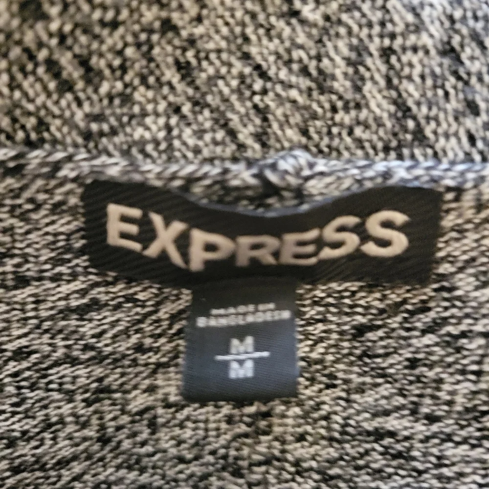Express Black‎ & Gray Heathered Open Cardigan Sweater Size Medium